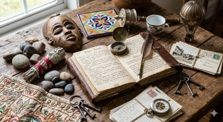 A bunch of objects on a table.