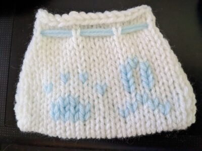 Pic of a paw boot, made by one of my radiation techs - for Mikey, a little malti-poo.