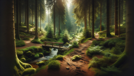A scene in the woods with a stream, a wooden bridge, and many paths to signify the question - How come so many Christians don&rsquo;t really know God?